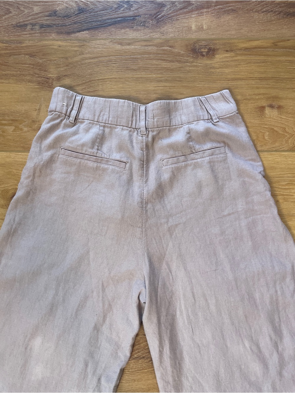 Abercrombie & Fitch Light Gray High-Rise Wide-Leg Pants - Picture 8 of 9